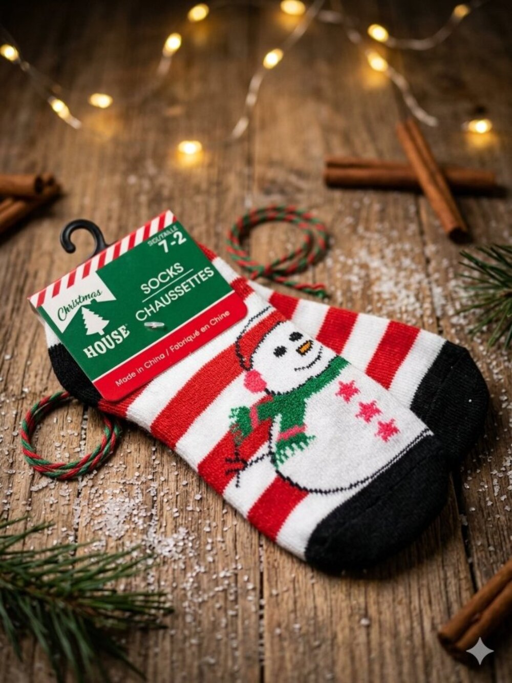 Christmas House Kids Snowman Christmas Socks Size 7